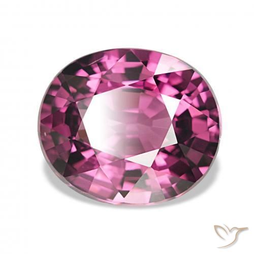 Granate rodolita Púrpura baya rosado intenso natural de 4.21 ct, Ovalada, VVS
