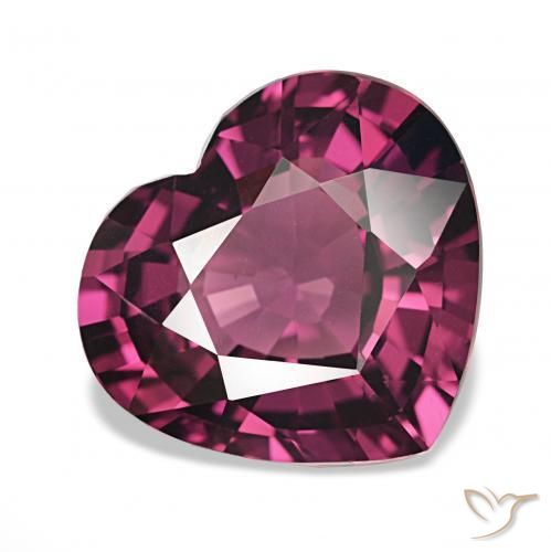 Granate rodolita Púrpura oscuro natural de 3.95 ct, Corazón, VVS