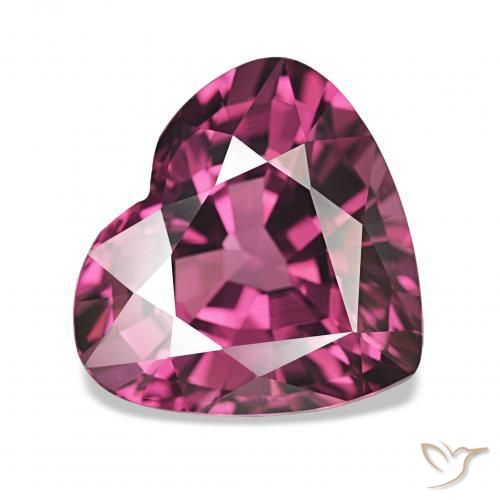 Granate rodolita Púrpura oscuro natural de 4.06 ct, Corazón, VVS