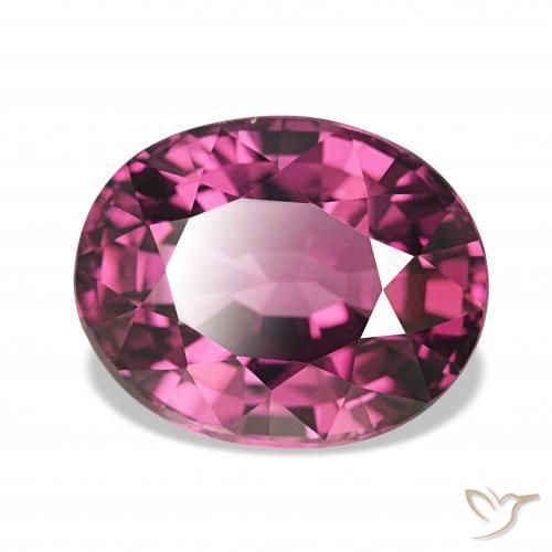 Granate rodolita Rosado magenta intenso natural de 4.83 ct, Ovalada, VVS