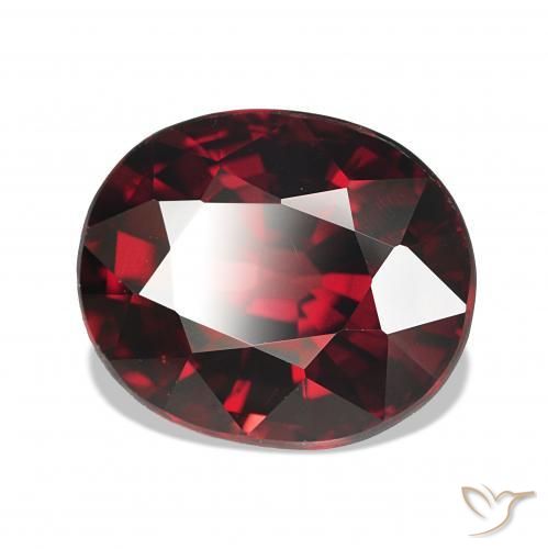 Granate rodolita Rojo oscuro natural de 4.14 ct, Ovalada, VVS