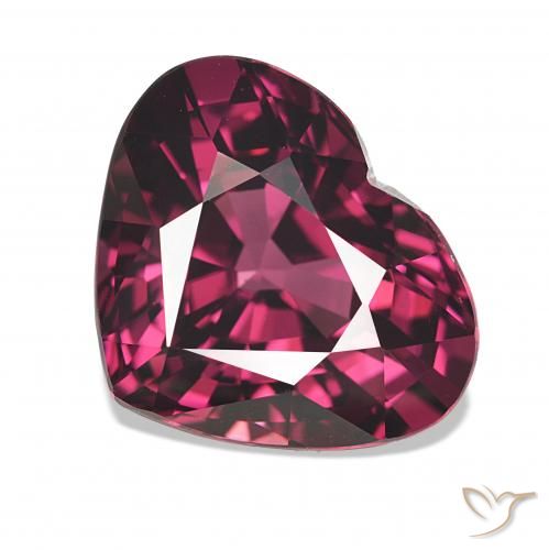 Granate rodolita Rojo púrpura natural de 4.53 ct, Corazón, VVS