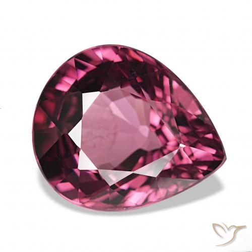 Granate rodolita Rojo frambuesa natural de 4.06 ct, En forma de pera, VS