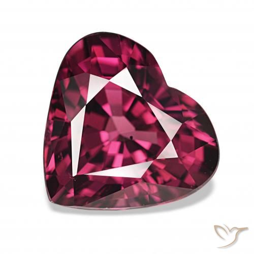 4.57ct Púrpura oscuro Granate rodolita, Corazón, VS