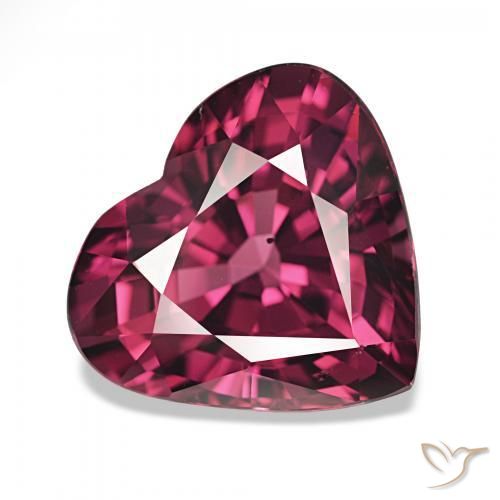 Granate rodolita Púrpura oscuro natural de 4.57 ct, Corazón, VS