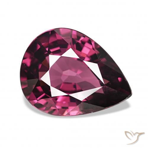 Granate rodolita Medium Dark-Purple natural de 4.29 ct, En forma de pera, VS