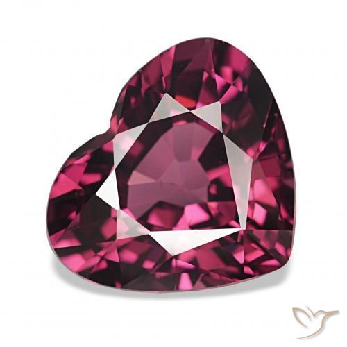 Granate rodolita Púrpura oscuro natural de 4.22 ct, Corazón, VS