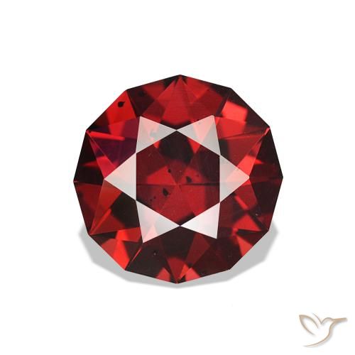 Granate rodolita Rojo intenso natural de 1.74 ct, Redondo, VS