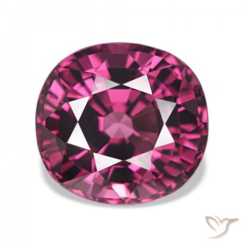 Granate rodolita Medium Dark Reddish-Purple natural de 4.96 ct, Forma Cojín, VVS