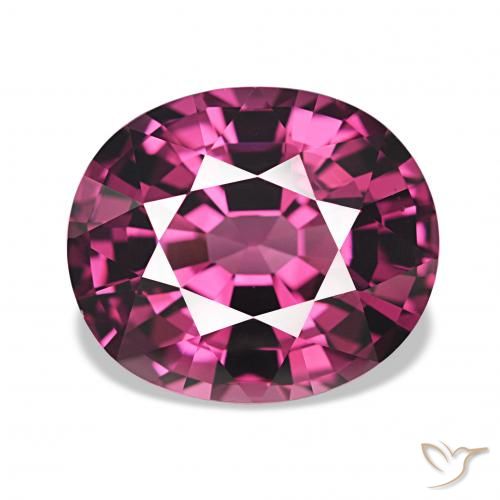Granate rodolita Púrpura medio natural de 4.82 ct, Ovalada, VVS-VS