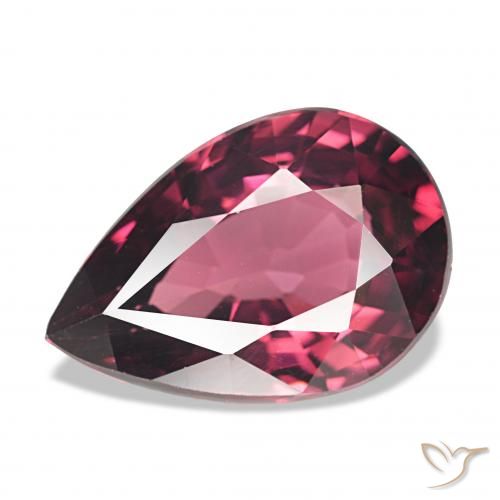 Granate rodolita Rojo púrpura natural de 4.62 ct, En forma de pera, VVS-VS