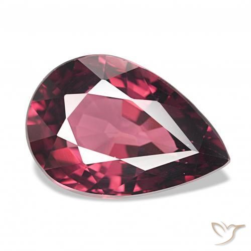 Granate rodolita Rojo púrpura natural de 4.62 ct, En forma de pera, VVS-VS
