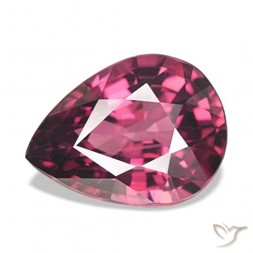 Granate rodolita Magenta intenso natural de 4.63 ct, En forma de pera, VVS-VS