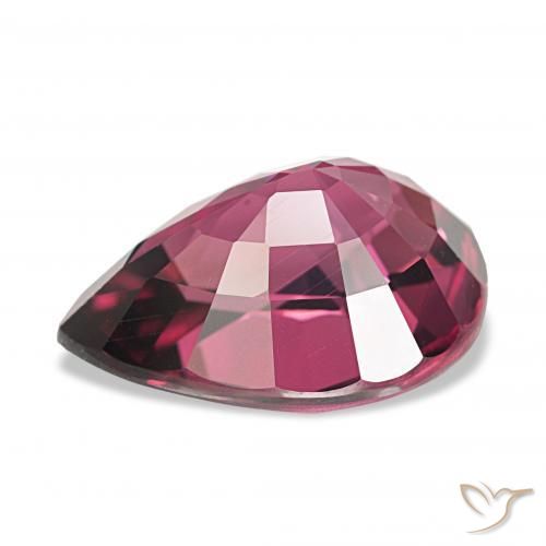 Granate rodolita Magenta intenso natural de 4.63 ct, En forma de pera, VVS-VS