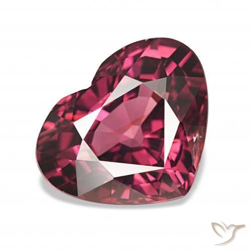 Granate rodolita Rojo púrpura natural de 4.50 ct, Forma de corazón, VVS-VS