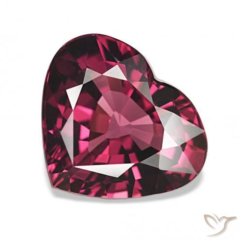 Granate rodolita Rojo oscuro natural de 4.02 ct, Corazón, VVS-VS