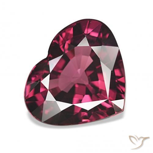 Granate rodolita Rojo oscuro natural de 4.02 ct, Corazón, VVS-VS