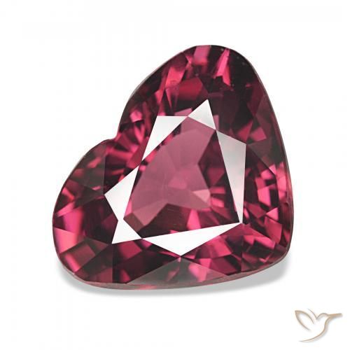 Granate rodolita Rojo frambuesa natural de 4.42 ct, Forma de corazón, VS
