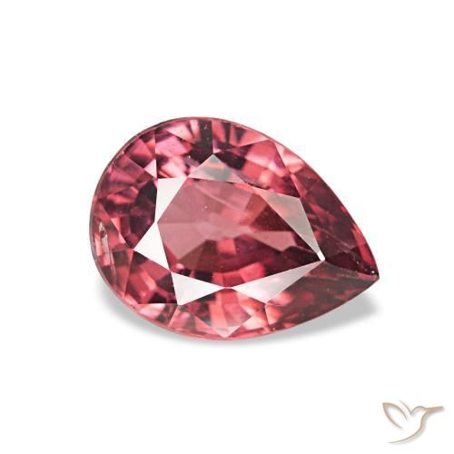 Granate rodolita Rojo vino intenso natural de 1.05 ct, En forma de pera, VS