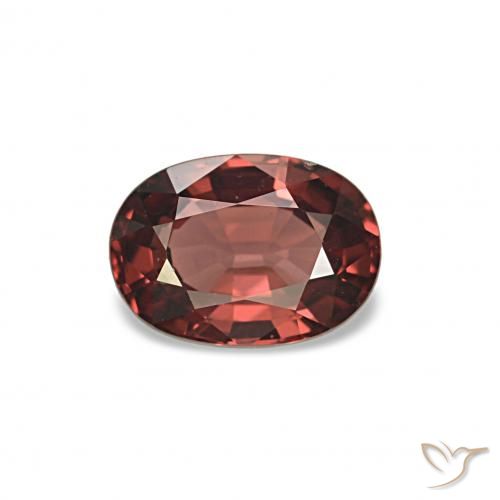 Granate rodolita Rojo ladrillo intenso natural de 1.10 ct, Corte Óvalo, VS