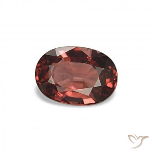 Granate rodolita Rojo ladrillo intenso natural de 1.10 ct, Corte Óvalo, VS