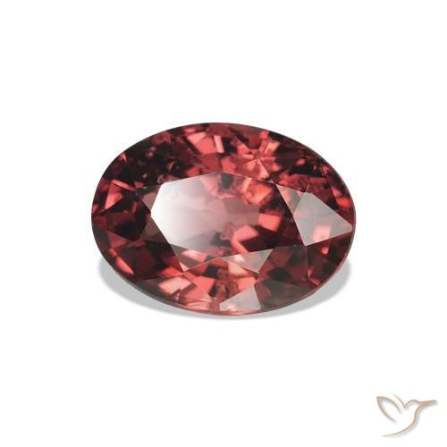 Granate rodolita Rojo oscuro natural de 1.02 ct, Corte Óvalo, VS