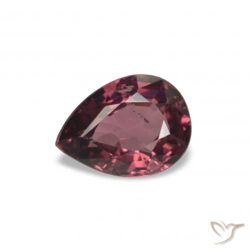 0.91ct Tono rojo púrpura Granate rodolita, En forma de pera, VS