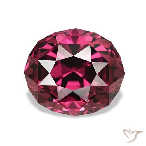 Granate rodolita Medium Dark-Red natural de 3.49 ct, Corte Óvalo, VVS