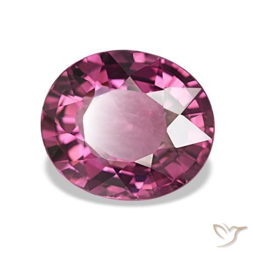 Granate rodolita Púrpura medio natural de 4.13 ct, Corte Óvalo, VVS