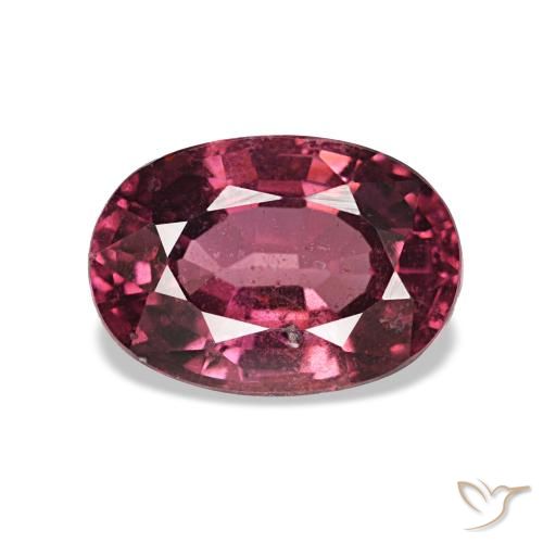 Granate rodolita rojo natural de 1,23 ct, corte óvalo, VS-SI