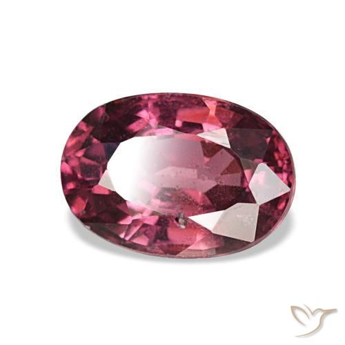 Granate rodolita rojo natural de 1,23 ct, corte óvalo, VS-SI