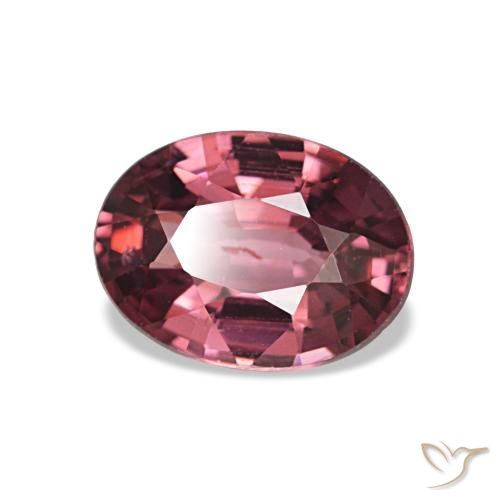 Granate rodolita rojo natural de 0,91 ct, corte óvalo, VS