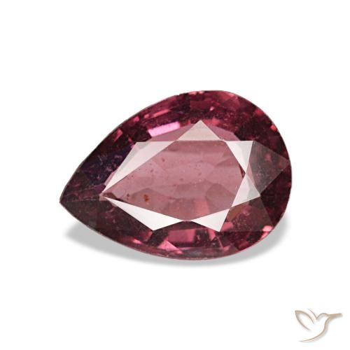 Granate rodolita rojo de 0,80 ct, en forma de pera, VS