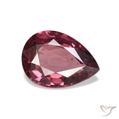 Granate rodolita rojo natural de 0,80 ct, en forma de pera, VS