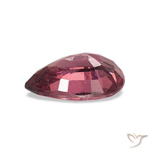 Granate rodolita rojo natural de 0,80 ct, en forma de pera, VS