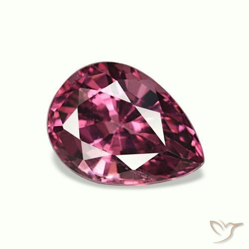 Granate rodolita púrpura natural de 0,90 ct, en forma de pera, VS