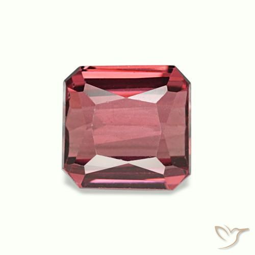 Granate rodolita rosa natural de 1,19 ct, corte esmeralda, VVS-VS