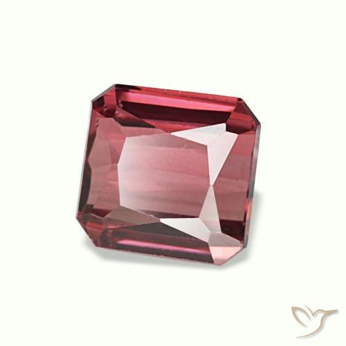 Granate rodolita rosa natural de 1,19 ct, corte esmeralda, VVS-VS