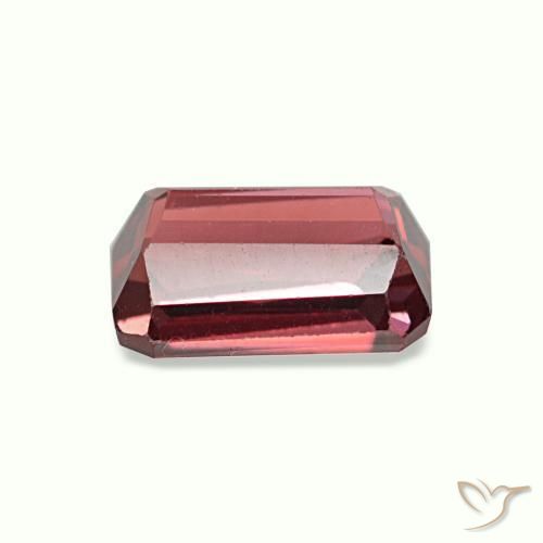 Granate rodolita rojo natural de 0,92 ct, corte esmeralda, VVS-VS