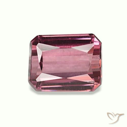 Granate rodolita rojo natural de 1,36 ct, corte esmeralda, VVS-VS