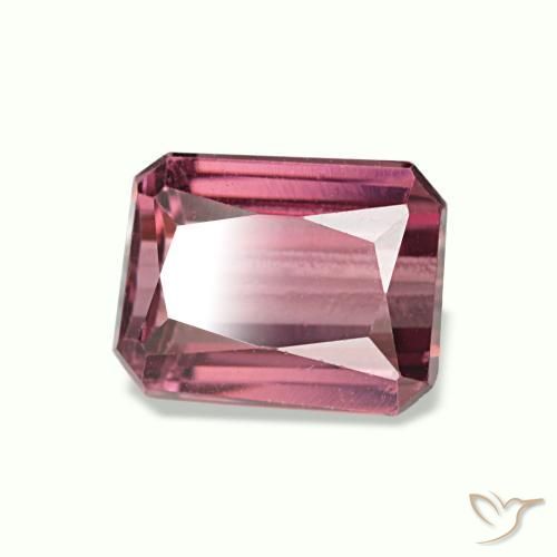 Granate rodolita rojo natural de 1,36 ct, corte esmeralda, VVS-VS