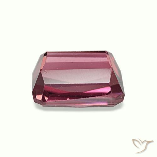 Granate rodolita rojo natural de 1,36 ct, corte esmeralda, VVS-VS