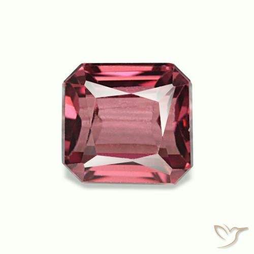 Granate rodolita rojo natural de 1,18 ct, corte esmeralda, VVS-VS