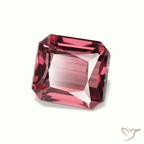 Granate rodolita rojo natural de 1,18 ct, corte esmeralda, VVS-VS