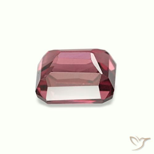 Granate rodolita rojo natural de 1,18 ct, corte esmeralda, VVS-VS
