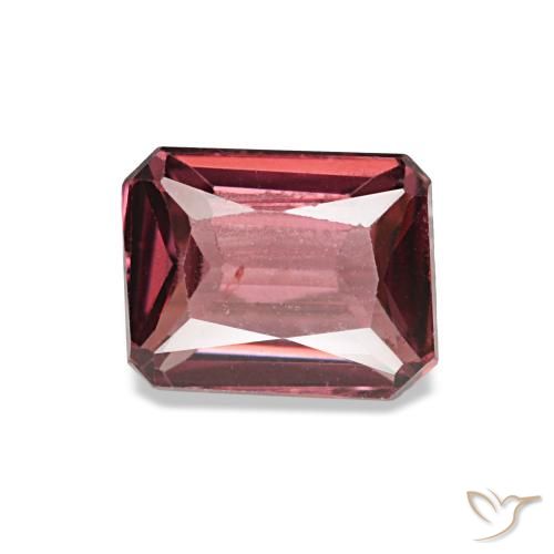 Granate rodolita rojo de 1,09 ct, corte esmeralda, VS