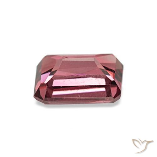 Granate rodolita rojo natural de 1,09 ct, corte esmeralda, VS