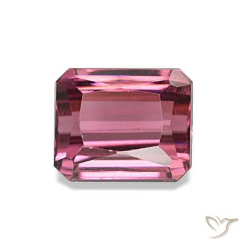 Granate rodolita rosa natural de 1,18 ct, corte esmeralda, VS