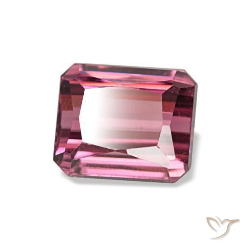 Granate rodolita rosa natural de 1,18 ct, corte esmeralda, VS