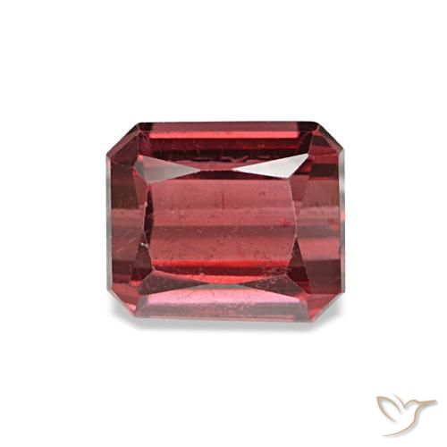 Granate rodolita rojo natural de 1,17 ct, corte esmeralda, VS